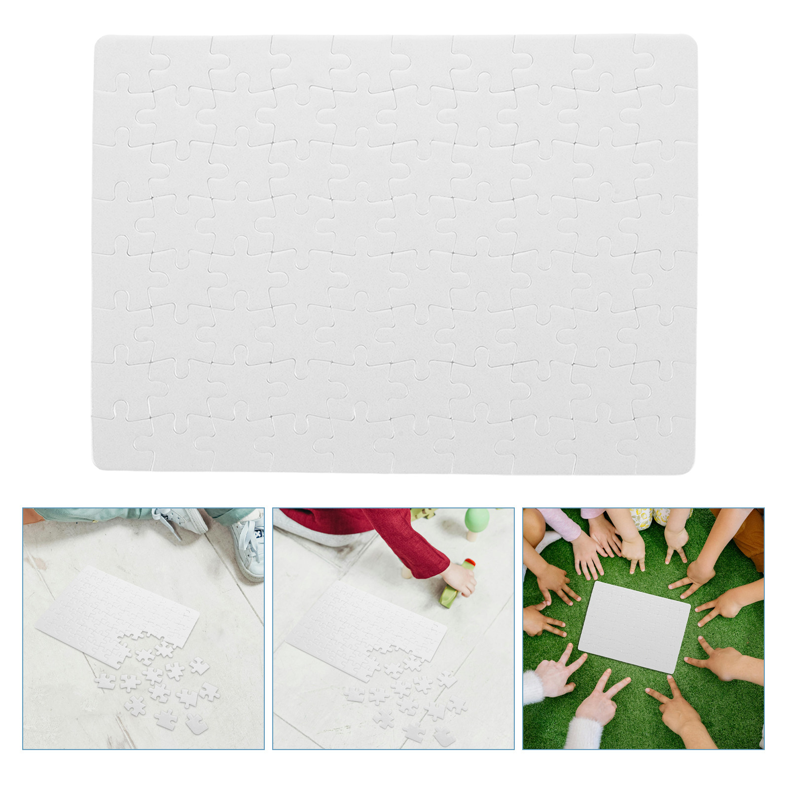 Puzzle Blank White - Leere Puzzlebögen – 4 Stück weiße