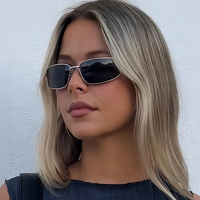 Damen-Sonnenbrille im Y2K-Stil – Metal Photo Panel Bewertung und Preis